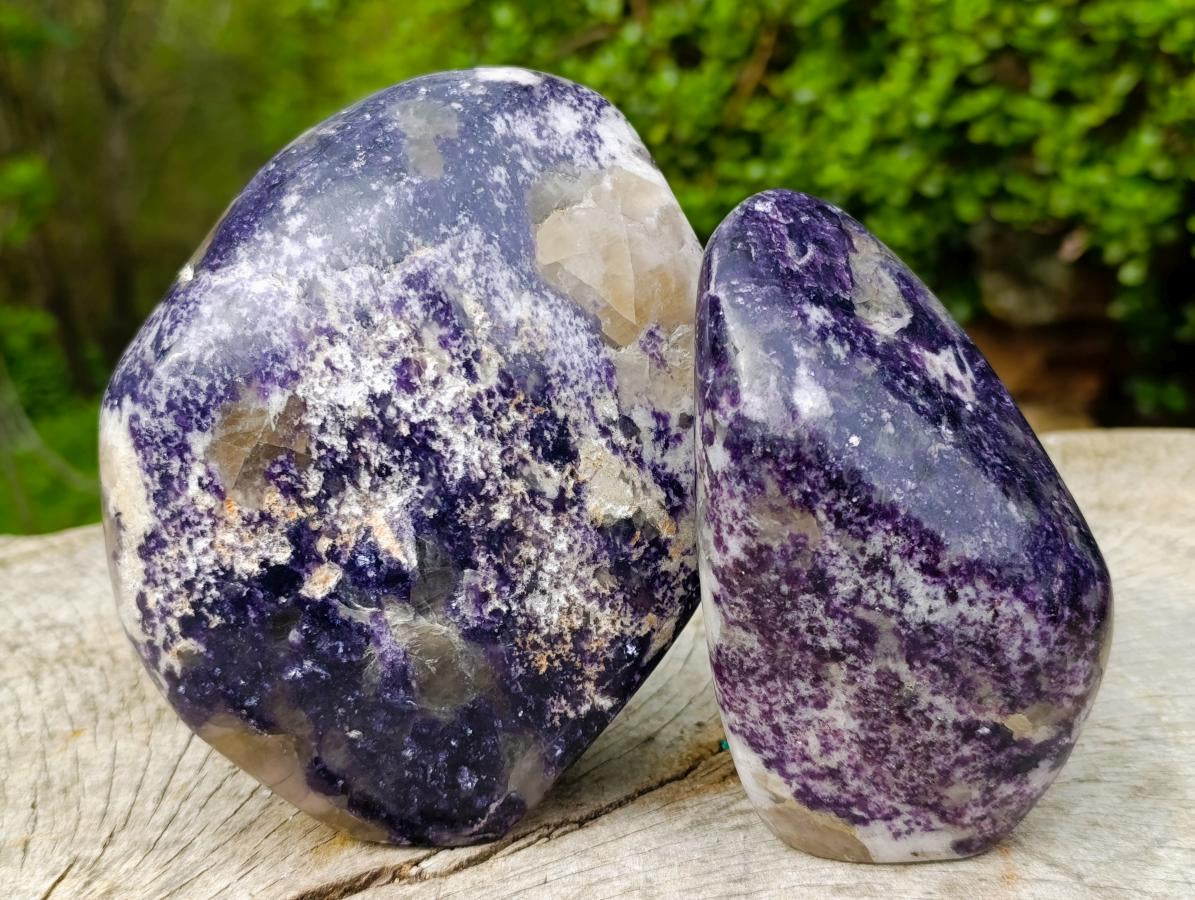 Polished Lepidolite Standing Display Pieces x 2 From Zimbabwe