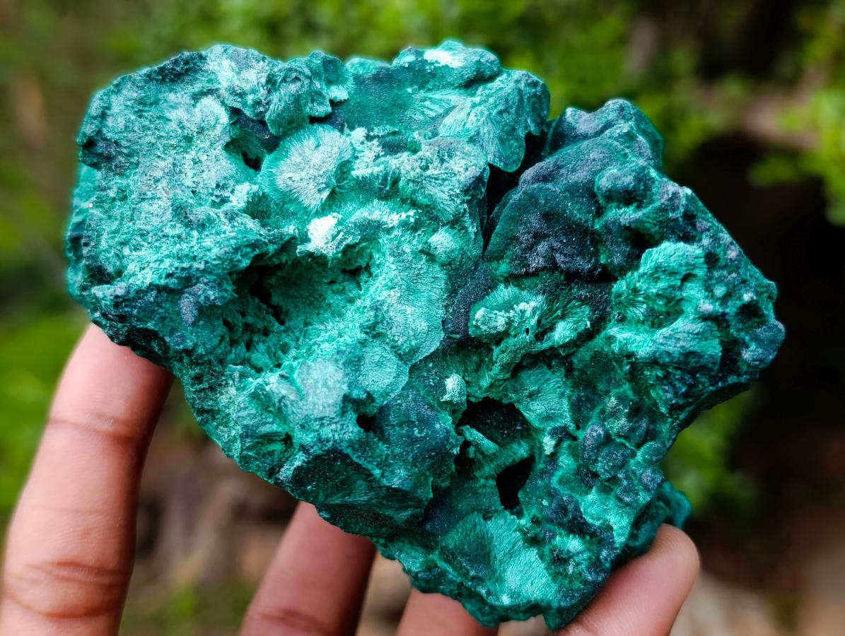 Natural Silky Malachite Specimens x 3 From Kasompe, Congo