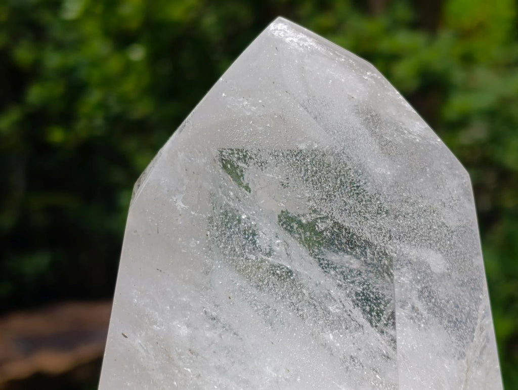 Polished Clear Quartz Standing Display Crystals x 2 From Madagascar