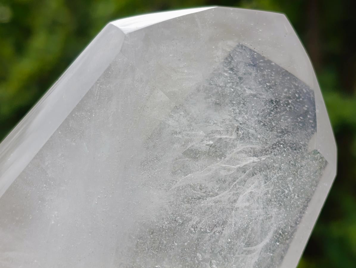 Polished Clear Quartz Standing Display Crystals x 2 From Madagascar