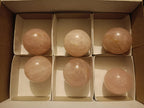 Polished Gemmy Rose Quartz Spheres x 6 From Madagascar