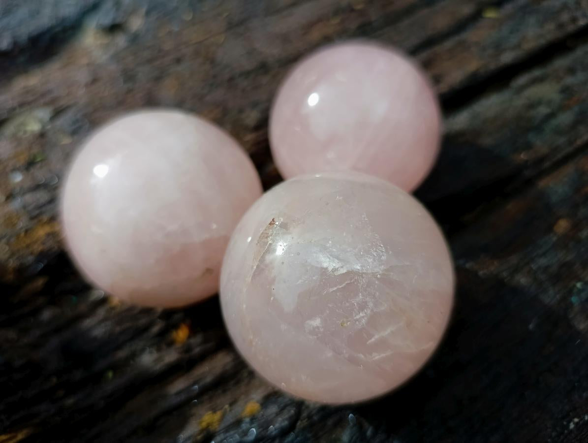 Polished Gemmy Rose Quartz Spheres x 6 From Madagascar