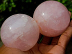 Polished Gemmy Rose Quartz Spheres x 6 From Madagascar