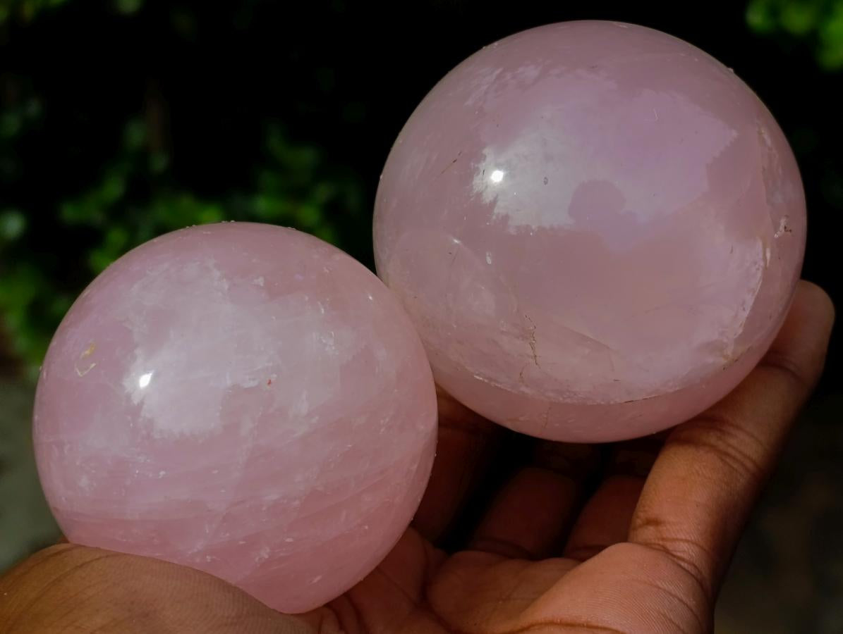 Polished Gemmy Rose Quartz Spheres x 6 From Madagascar