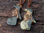 Hand Made Ancient Great City Eagle Bird Leopard Stone Copper Wire Wrapped Stone Carving Necklaces x 6 From South Africa