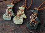 Hand Made Ancient Great City Eagle Bird Leopard Stone Copper Wire Wrapped Stone Carving Necklaces x 6 From South Africa