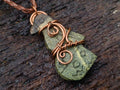 Hand Made Ancient Great City Eagle Bird Leopard Stone Copper Wire Wrapped Stone Carving Necklaces x 6 From South Africa