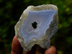 Polished One Side Blue Lace Agate Geodes x 24 From Nsanje, Malawi