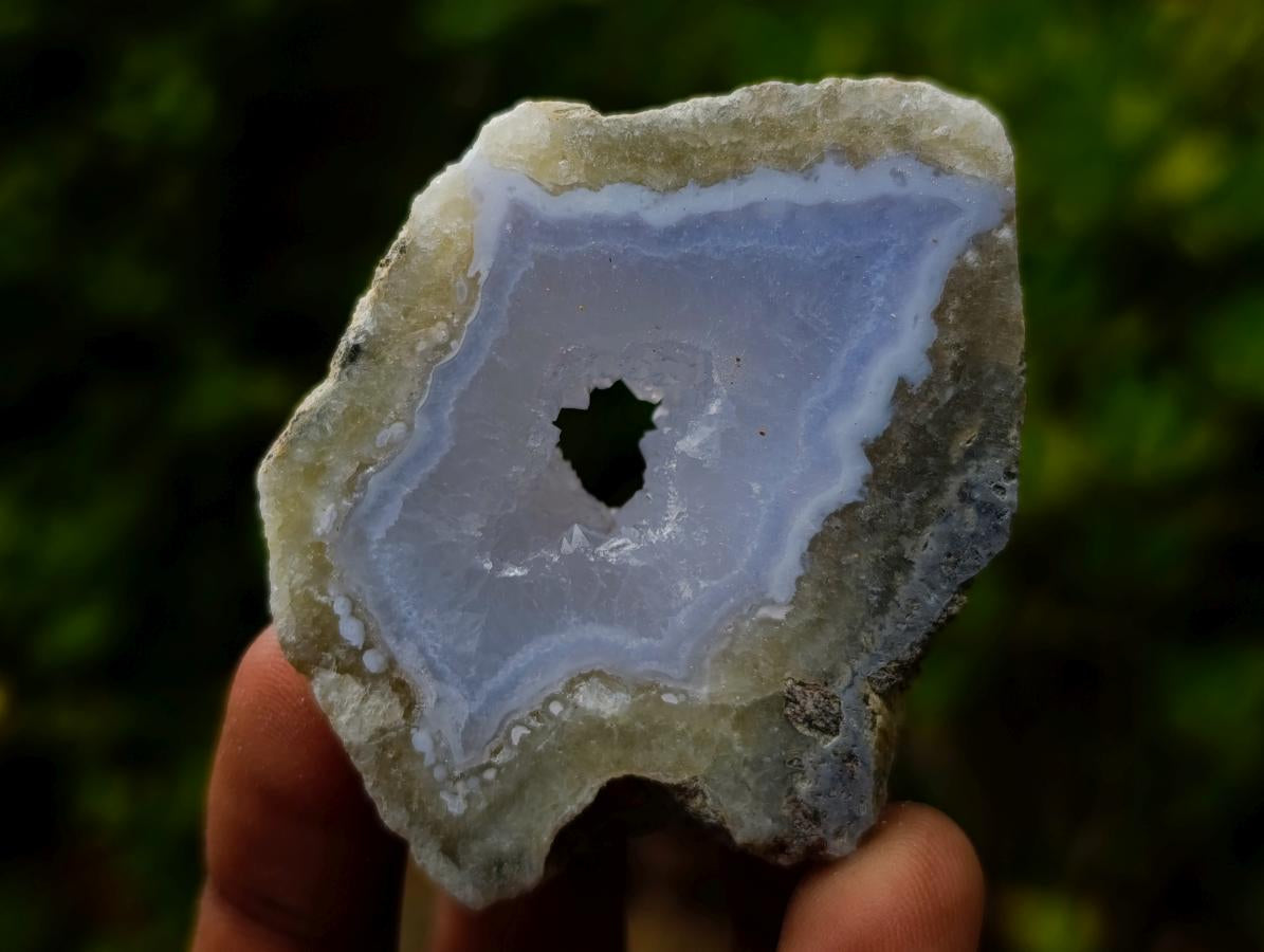 Polished One Side Blue Lace Agate Geodes x 24 From Nsanje, Malawi