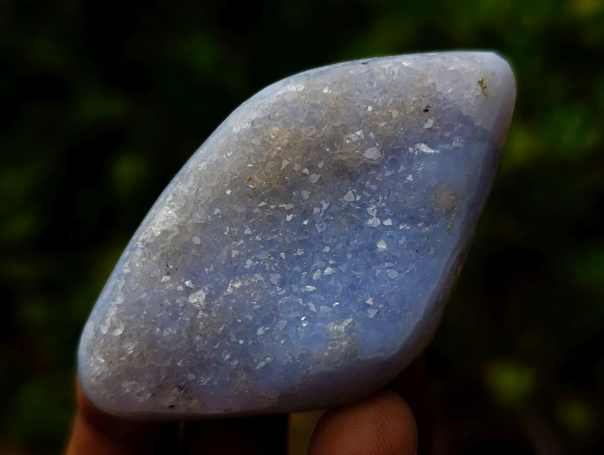 Polished One Side Blue Lace Agate Geodes x 24 From Nsanje, Malawi