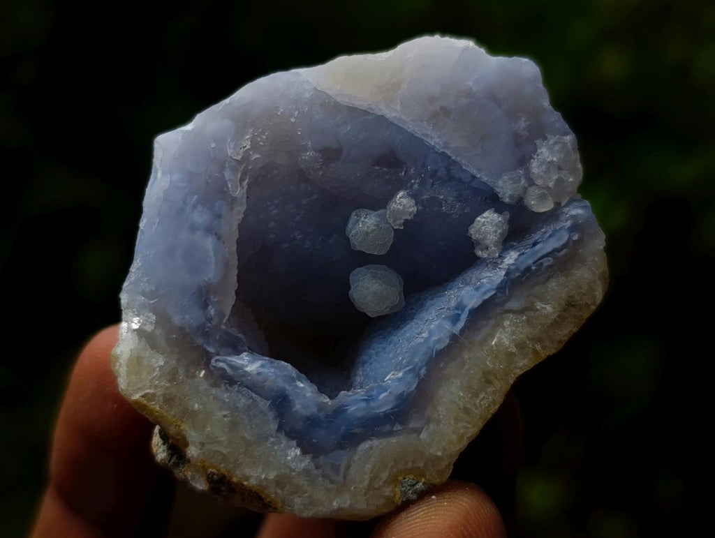 Polished One Side Blue Lace Agate Geodes x 24 From Nsanje, Malawi