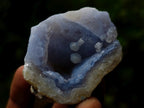 Polished One Side Blue Lace Agate Geodes x 24 From Nsanje, Malawi