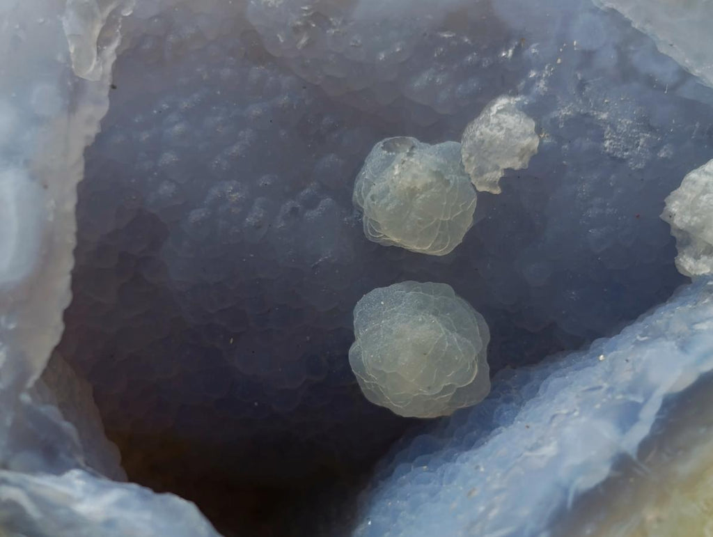 Polished One Side Blue Lace Agate Geodes x 24 From Nsanje, Malawi
