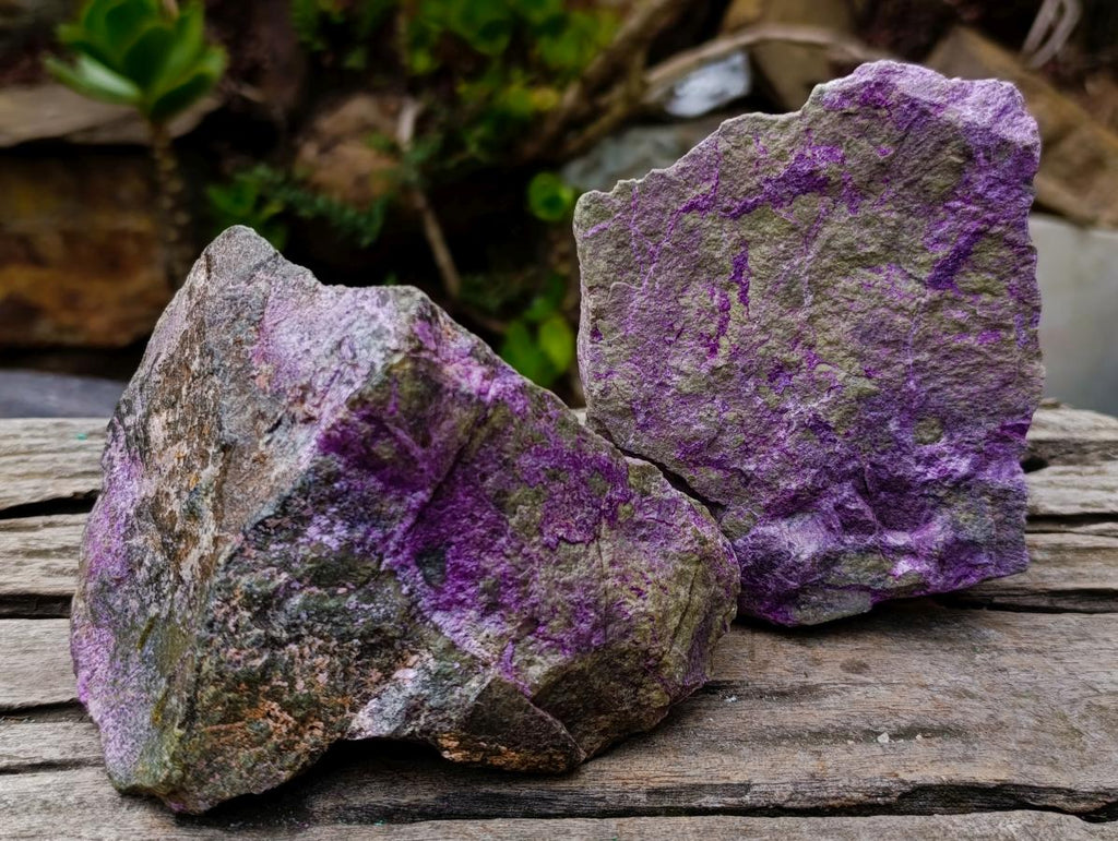 Natural Cobbed Stichtite Specimens x 7 From Barberton, South Africa
