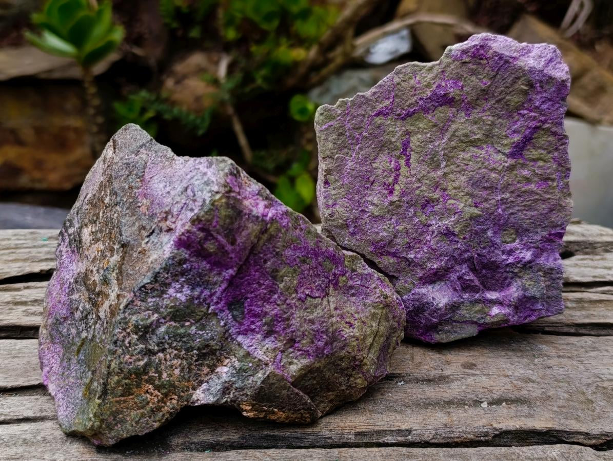 Natural Cobbed Stichtite Specimens x 7 From Barberton, South Africa