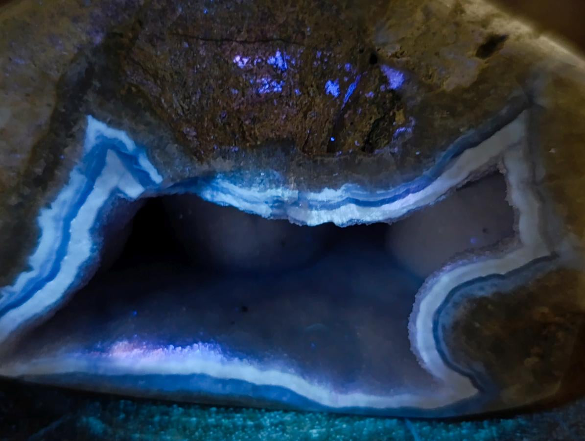Polished and Natural Blue Lace Agate Standing Display Pieces x 2 From Nsanje, Malawi