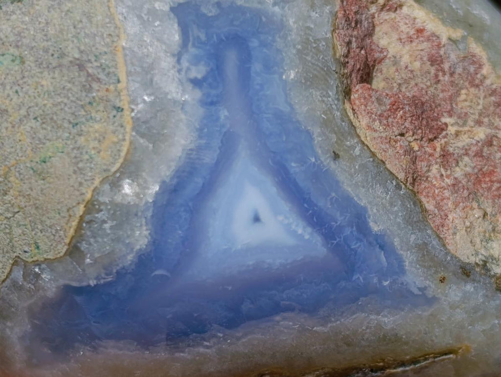 Polished and Natural Blue Lace Agate Standing Display Pieces x 2 From Nsanje, Malawi