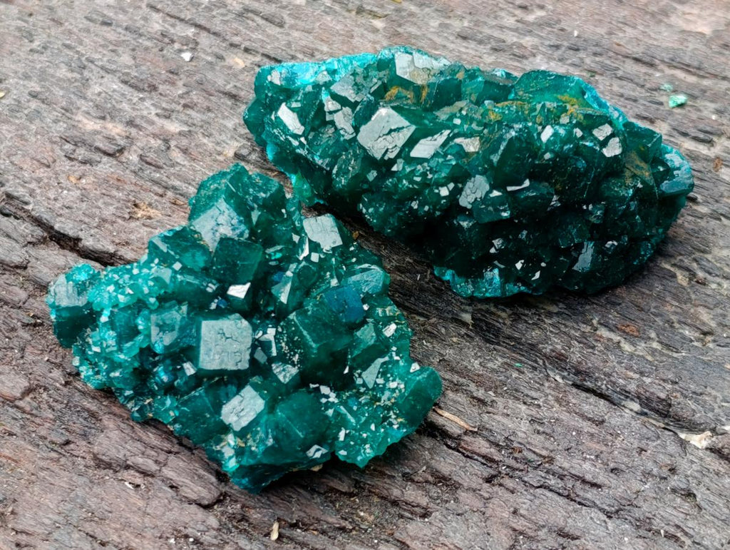 Natural Dioptase Specimens on Dolomite Matrix x 12 From Tantara Mine, Congo