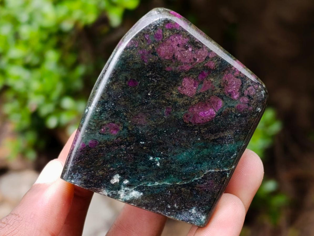 Polished Ruby Corundum In Chrome Verdite Free Forms x 6 From Mutoko, Zimbabwe