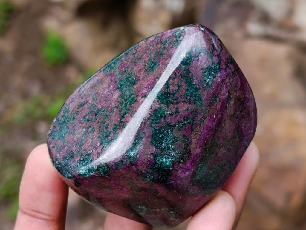 Polished Ruby Corundum In Chrome Verdite Free Forms x 6 From Mutoko, Zimbabwe
