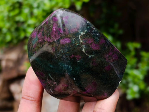 Polished Ruby Corundum In Chrome Verdite Free Forms x 6 From Mutoko, Zimbabwe