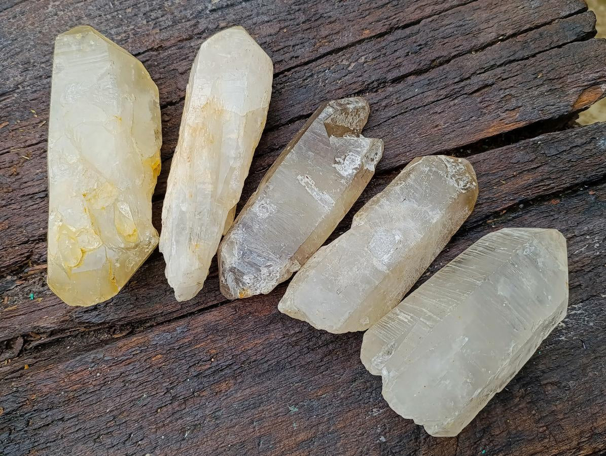 Natural Mix of Large Smokey Quartz Crystals x 5 From Southern Africa