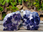 Polished One Side Silver Leaf Lepidolite Slices x 6 From Zimbabwe