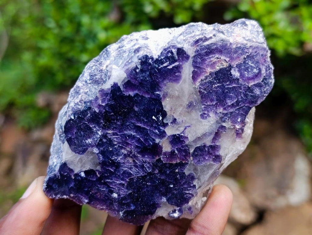 Polished One Side Silver Leaf Lepidolite Slices x 6 From Zimbabwe