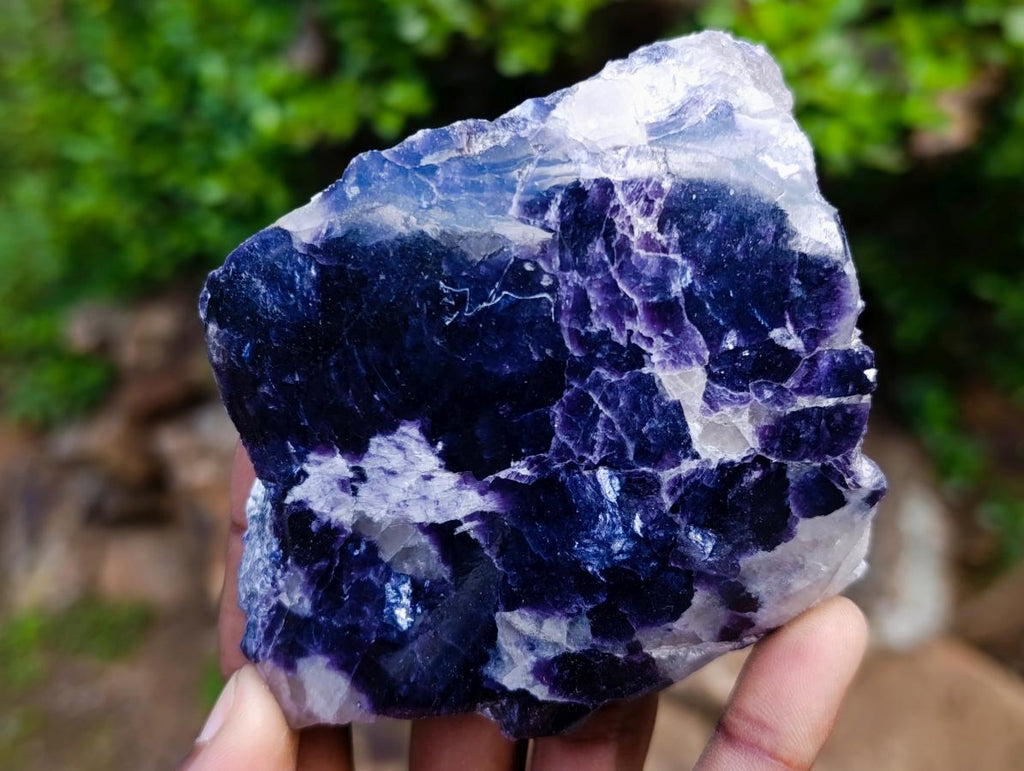 Polished One Side Silver Leaf Lepidolite Slices x 6 From Zimbabwe