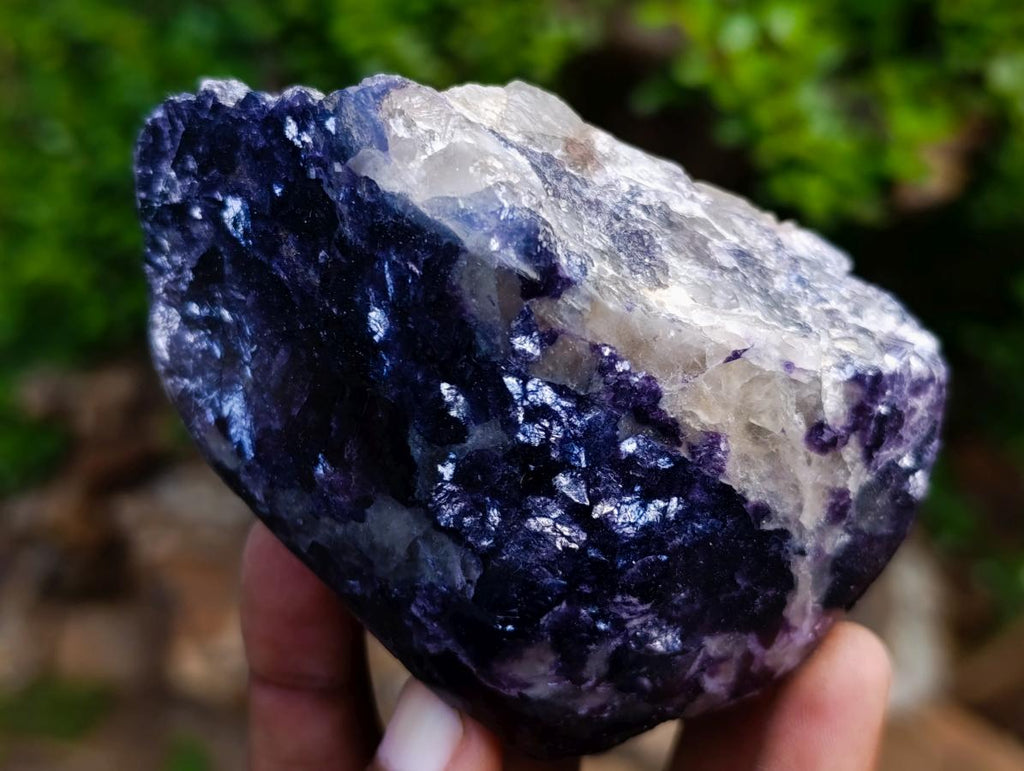 Polished One Side Silver Leaf Lepidolite Slices x 6 From Zimbabwe
