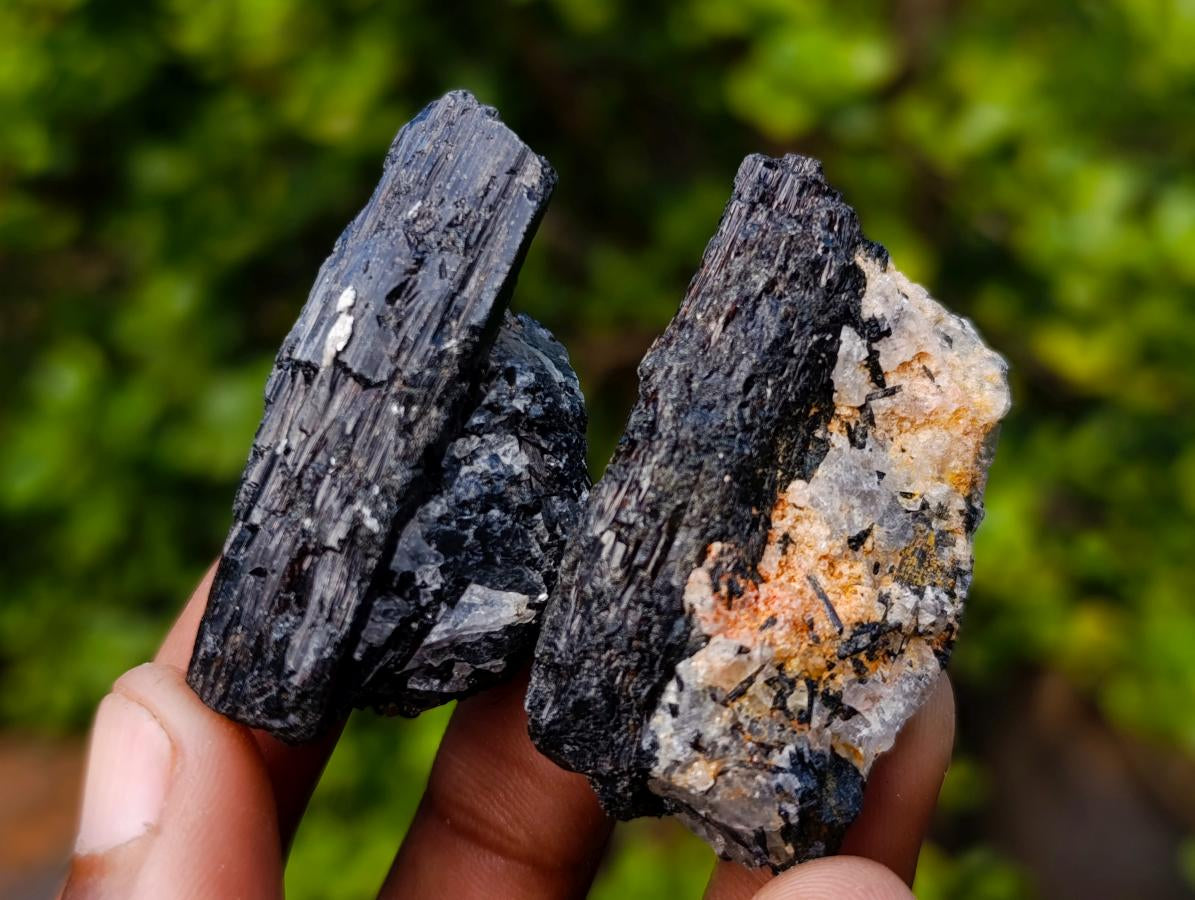 Natural Black Tourmaline Specimens in Quartz x 35 From Zambia