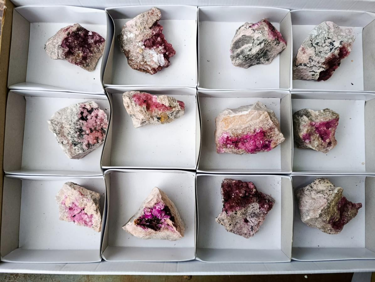 Natural Spherocobaltite Specimens x 12 From Mashamba West Mine, Congo