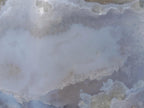 Polished and Natural Large Blue Lace Agate Standing Display Piece with Dog Tooth Calcite x 1 From Nsanje, Malawi