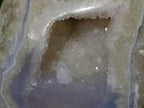 Polished and Natural Large Blue Lace Agate Standing Display Piece with Dog Tooth Calcite x 1 From Nsanje, Malawi