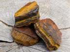 Natural Golden Tigers Eye Cobbed Specimens x 12 From Prieska, South Africa