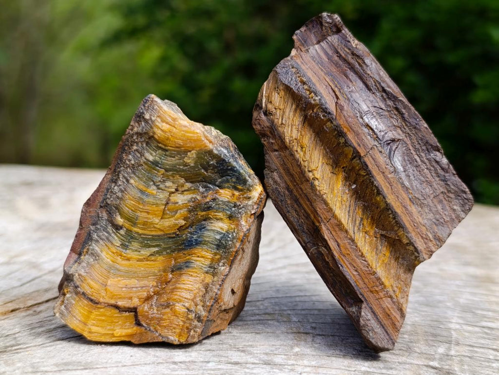 Natural Golden Tigers Eye Cobbed Specimens x 12 From Prieska, South Africa