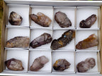 Natural Smokey Amethyst Window Crystals x 12 From Chiredzi, Zimbabwe