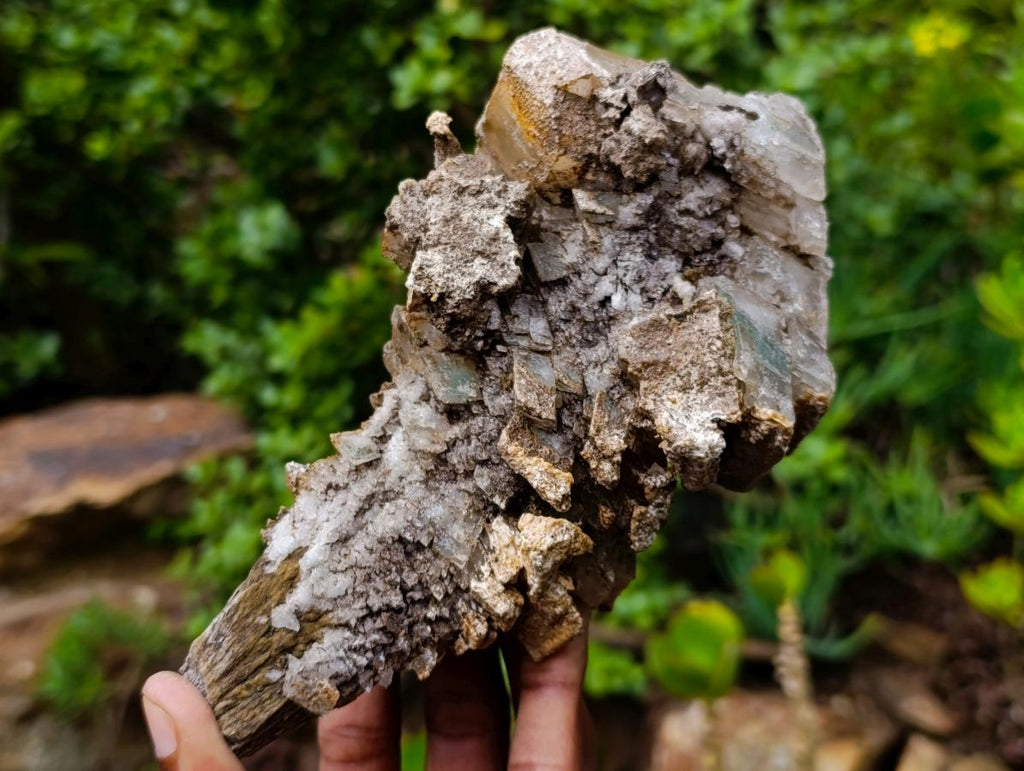 Natural Stacked Rhombohedral Calcite Clusters with Phosphorus Aragonite x 2 From Albert's Mountain, Lesotho