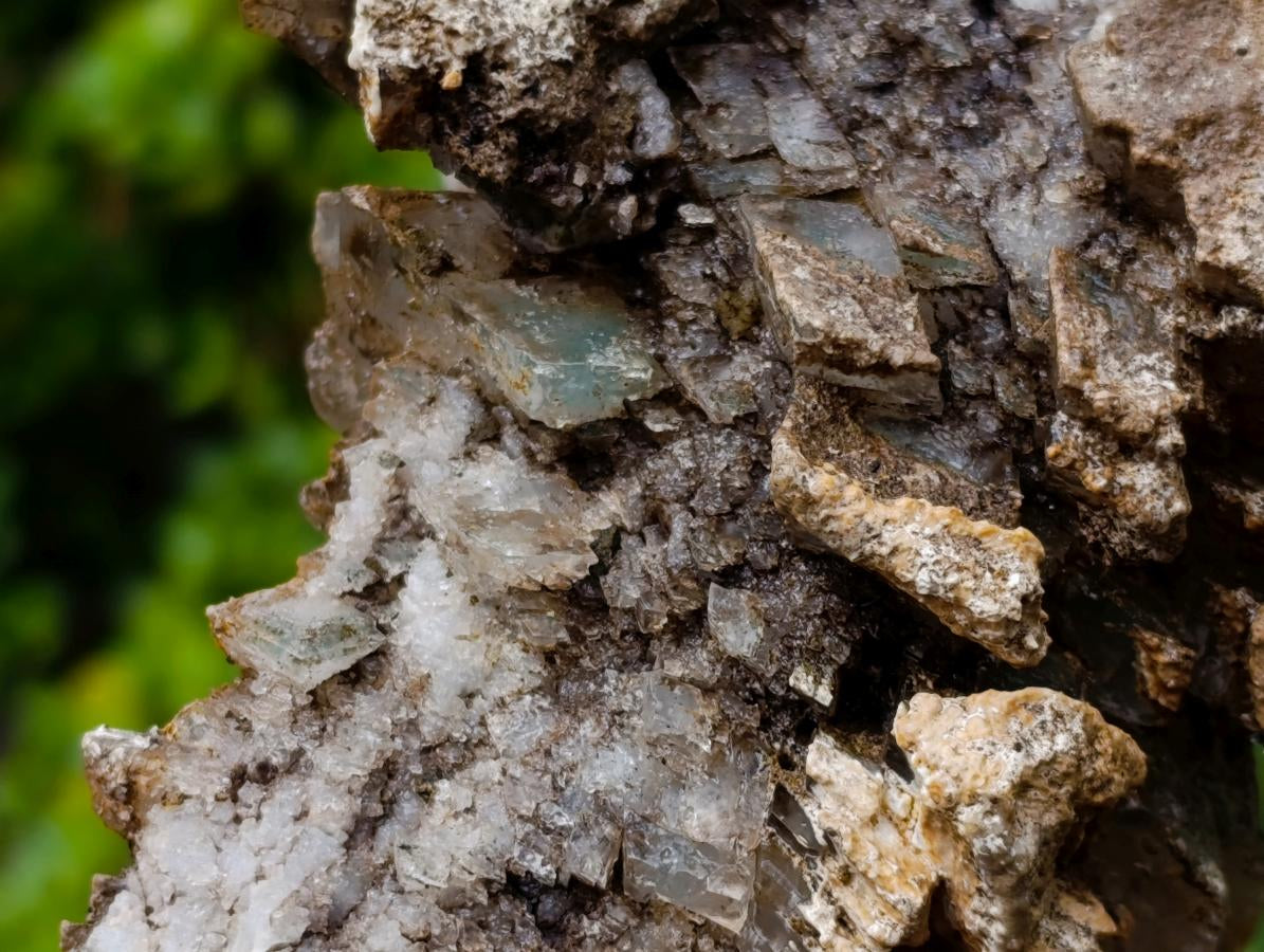 Natural Stacked Rhombohedral Calcite Clusters with Phosphorus Aragonite x 2 From Albert's Mountain, Lesotho
