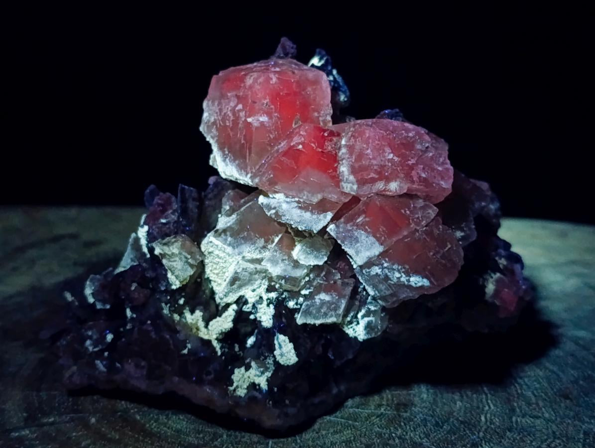 Natural Stacked Rhombohedral Calcite Clusters with Phosphorus Aragonite x 2 From Albert's Mountain, Lesotho