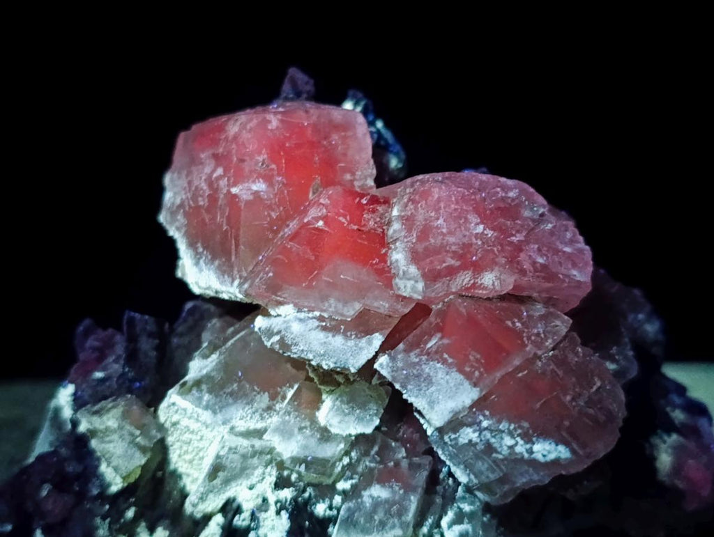 Natural Stacked Rhombohedral Calcite Clusters with Phosphorus Aragonite x 2 From Albert's Mountain, Lesotho