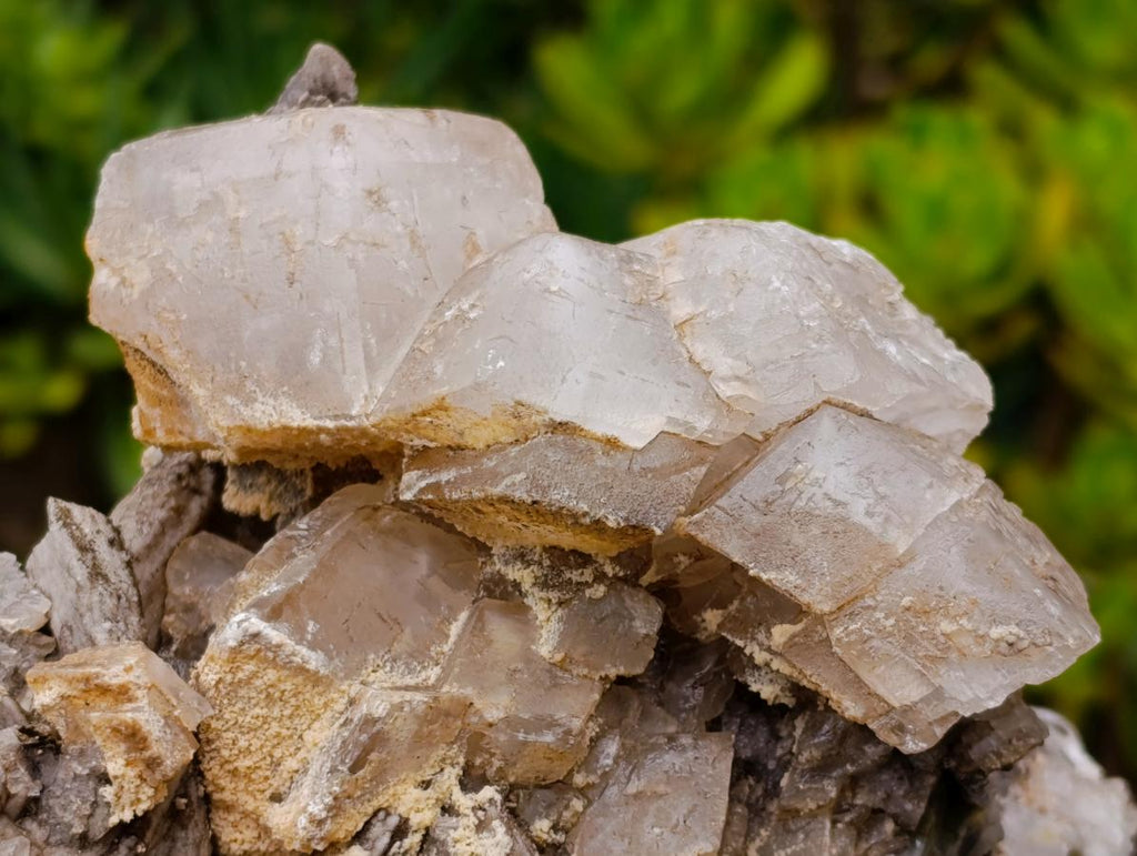 Natural Stacked Rhombohedral Calcite Clusters with Phosphorus Aragonite x 2 From Albert's Mountain, Lesotho
