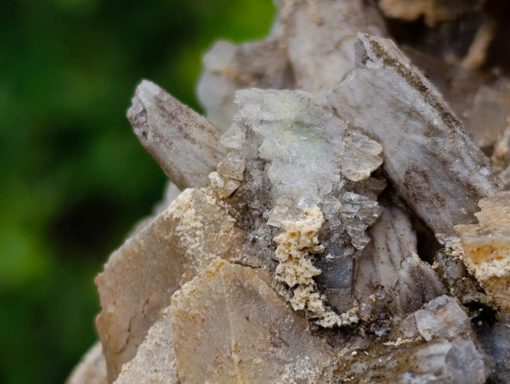 Natural Stacked Rhombohedral Calcite Clusters with Phosphorus Aragonite x 2 From Albert's Mountain, Lesotho