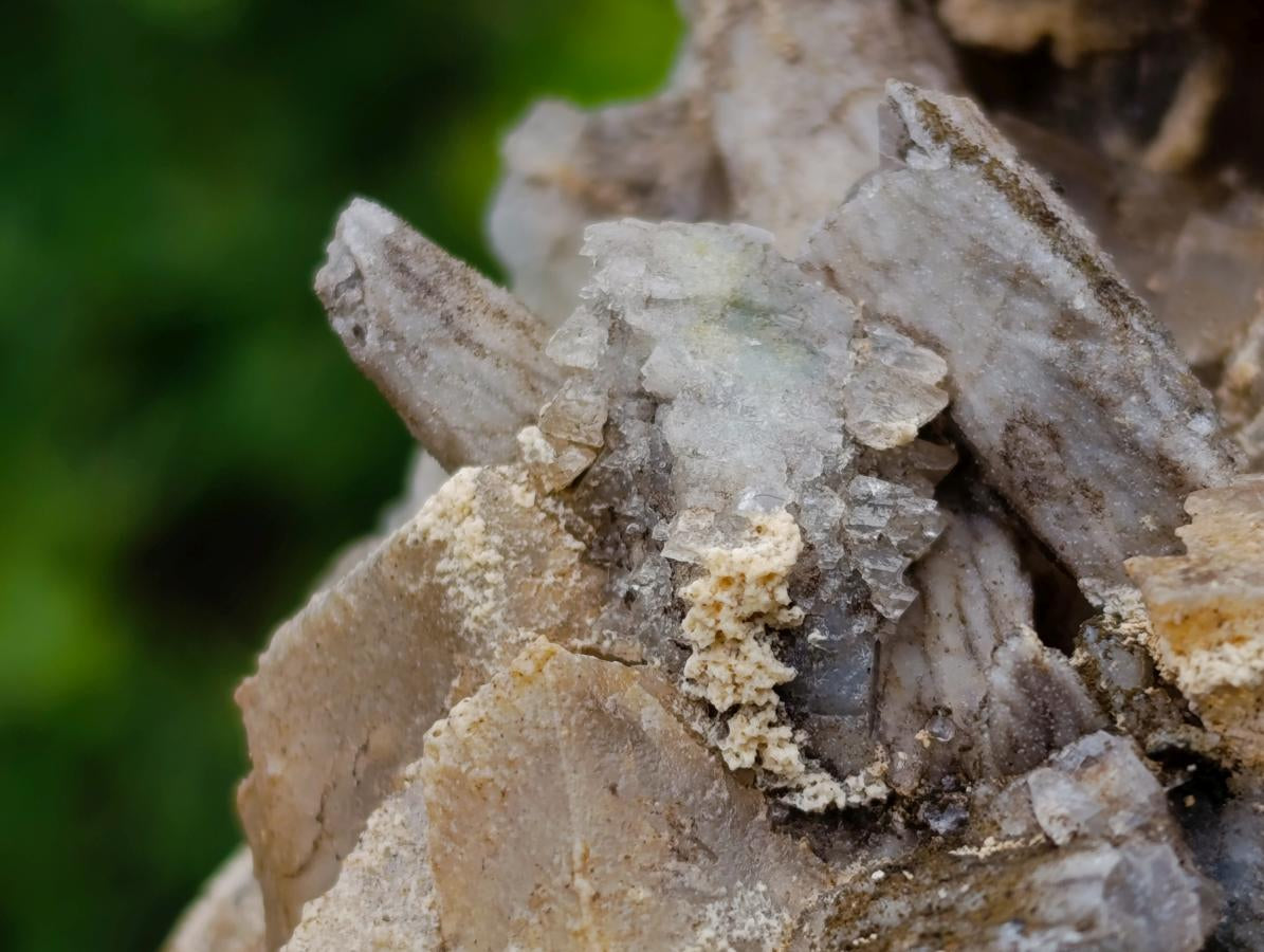 Natural Stacked Rhombohedral Calcite Clusters with Phosphorus Aragonite x 2 From Albert's Mountain, Lesotho