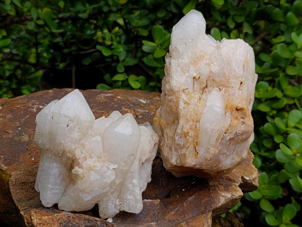 Natural Cascading "Anananas" Candle Quartz Clusters x 3 From Antsirabe, Madagascar
