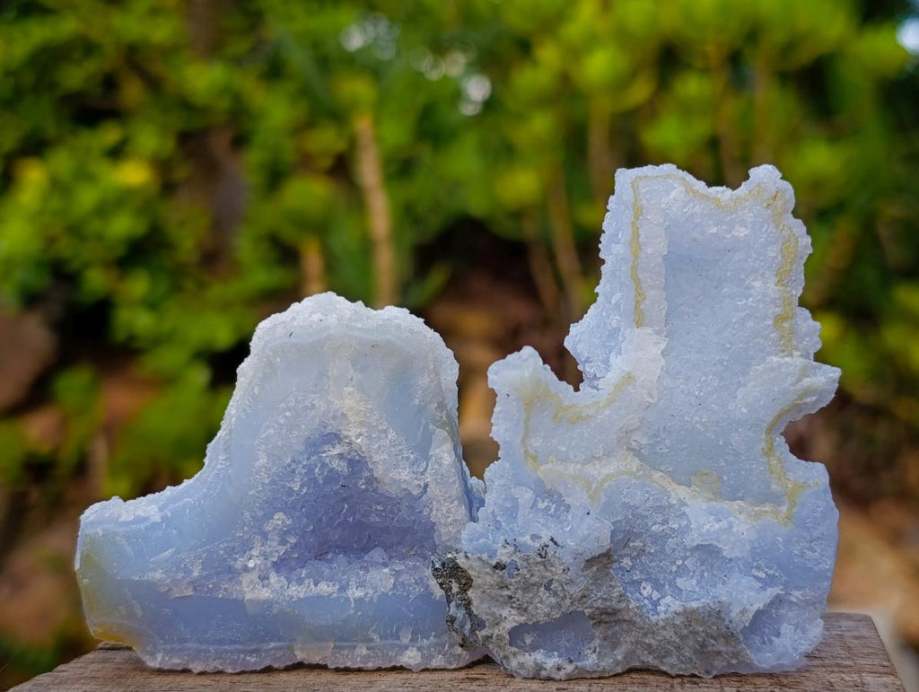 Natural Etched Blue Chalcedony Specimens x 24 From Nsanje, Malawi
