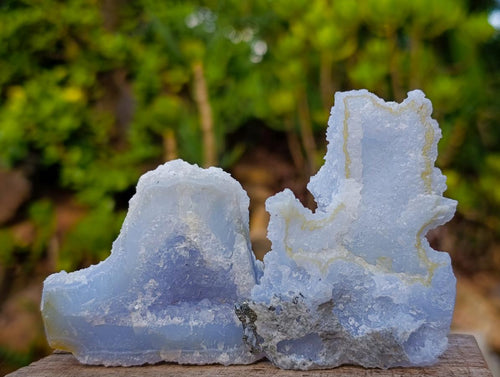 Natural Etched Blue Chalcedony Specimens x 24 From Nsanje, Malawi