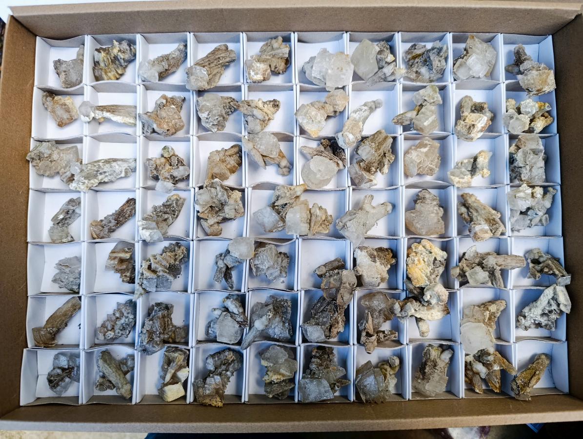 Natural Rhomboherdral and Spearhead Calcite Crystal Specimens x 70 From Albert's Mountain, Lesotho