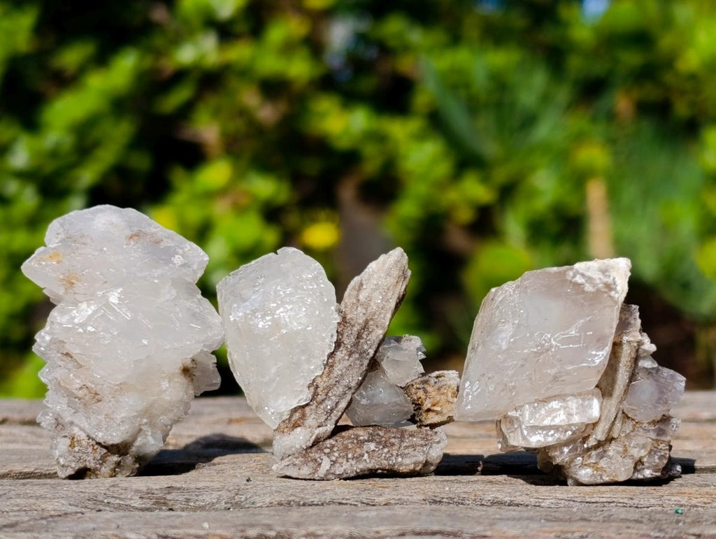 Natural Rhomboherdral and Spearhead Calcite Crystal Specimens x 70 From Albert's Mountain, Lesotho