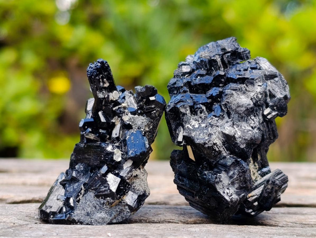 Natural Schorl Black Tourmaline Specimens with Associated Minerals x 24 From Erongo, Namibia